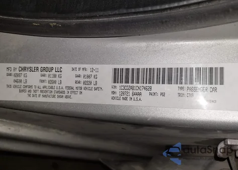 2012 Dodge Avenger Se from USA, damaged, VIN 1C3CDZAB1CN174628